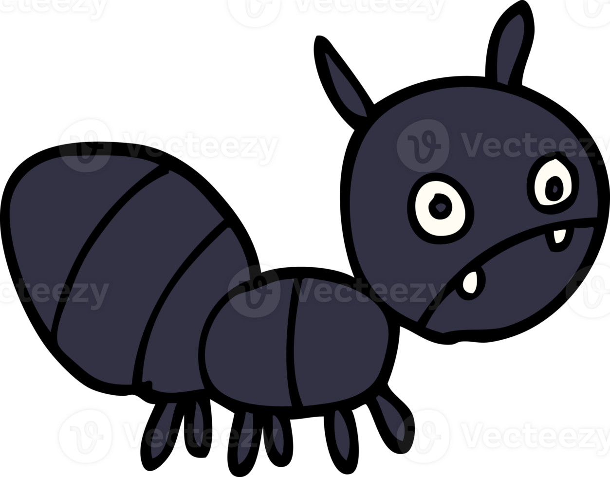 cartoon doodle anxious ant png