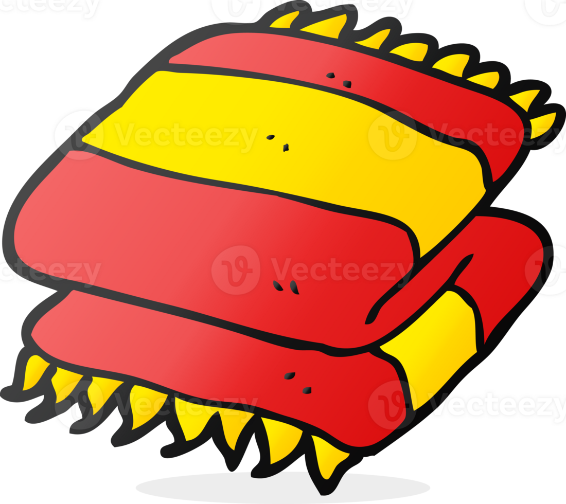 hand drawn cartoon folded towel png