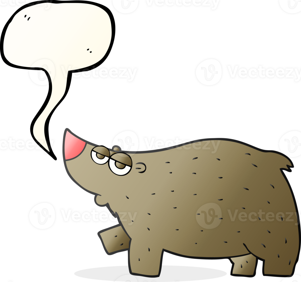 hand drawn speech bubble cartoon bear png