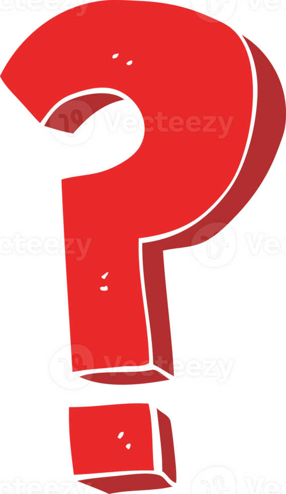 flat color illustration of question mark symbol png