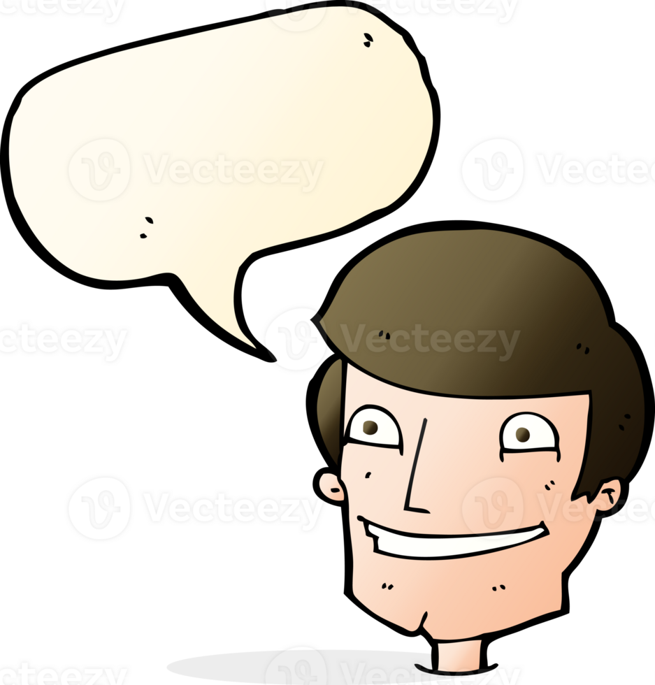 cartoon grinning man with speech bubble png
