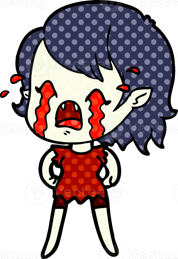 cartoon crying vampire girl png
