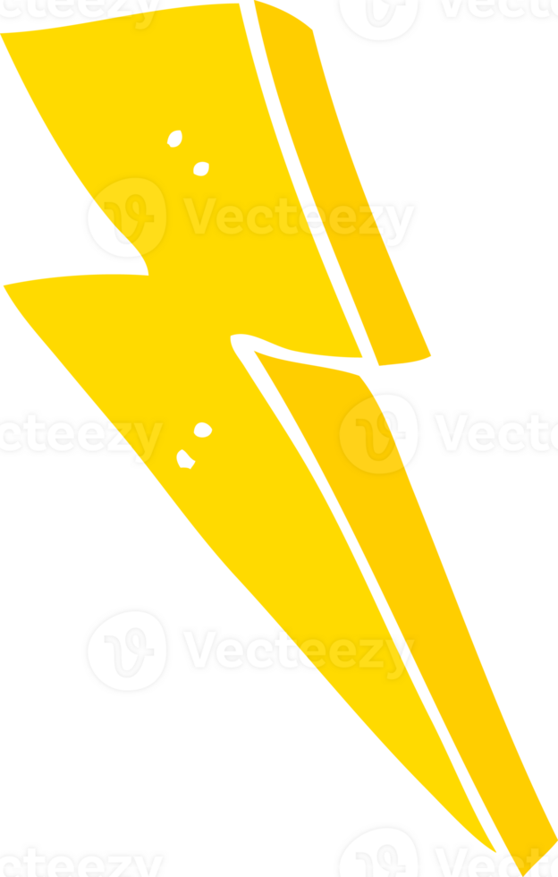 flat color style cartoon lightning bolt png