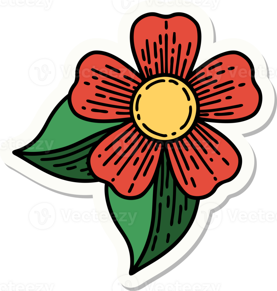 sticker of tattoo in traditional style of a flower png