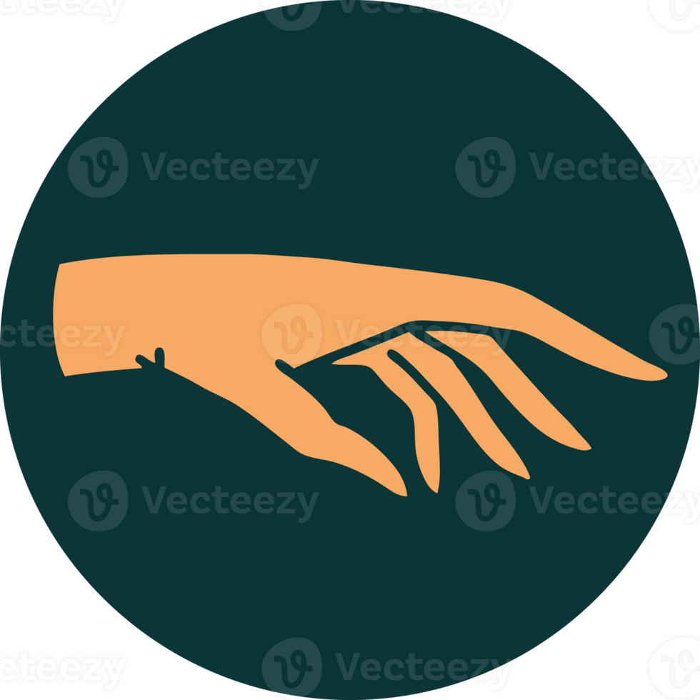 tattoo style icon of a hand png