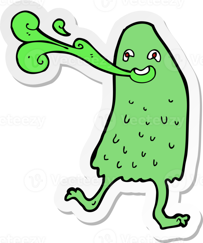 sticker of a cartoon funny slime monster png