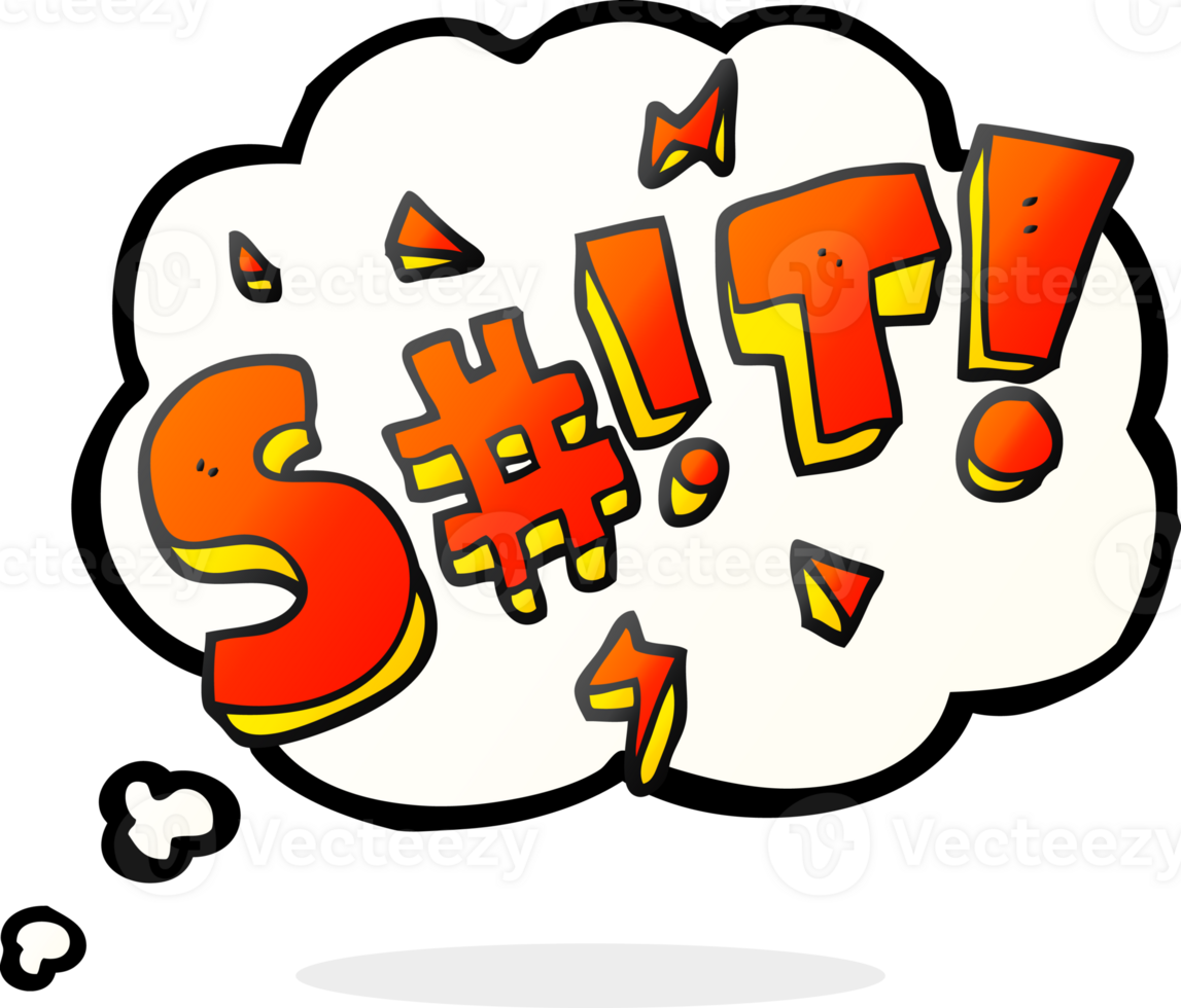 thought bubble cartoon obscured swearword png