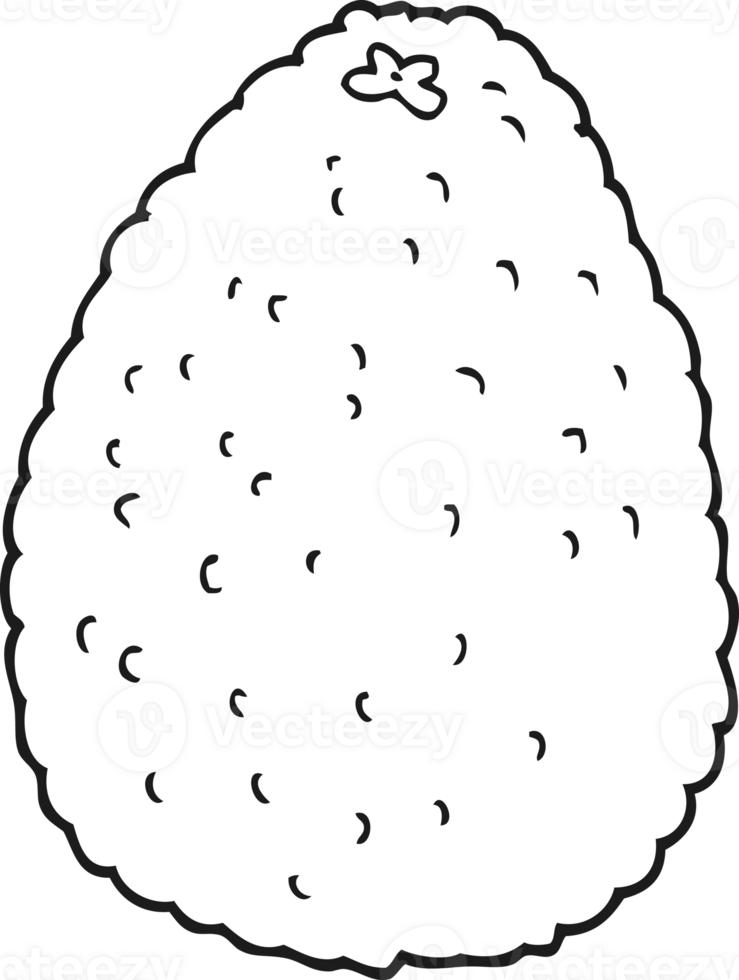 black and white cartoon avocado png