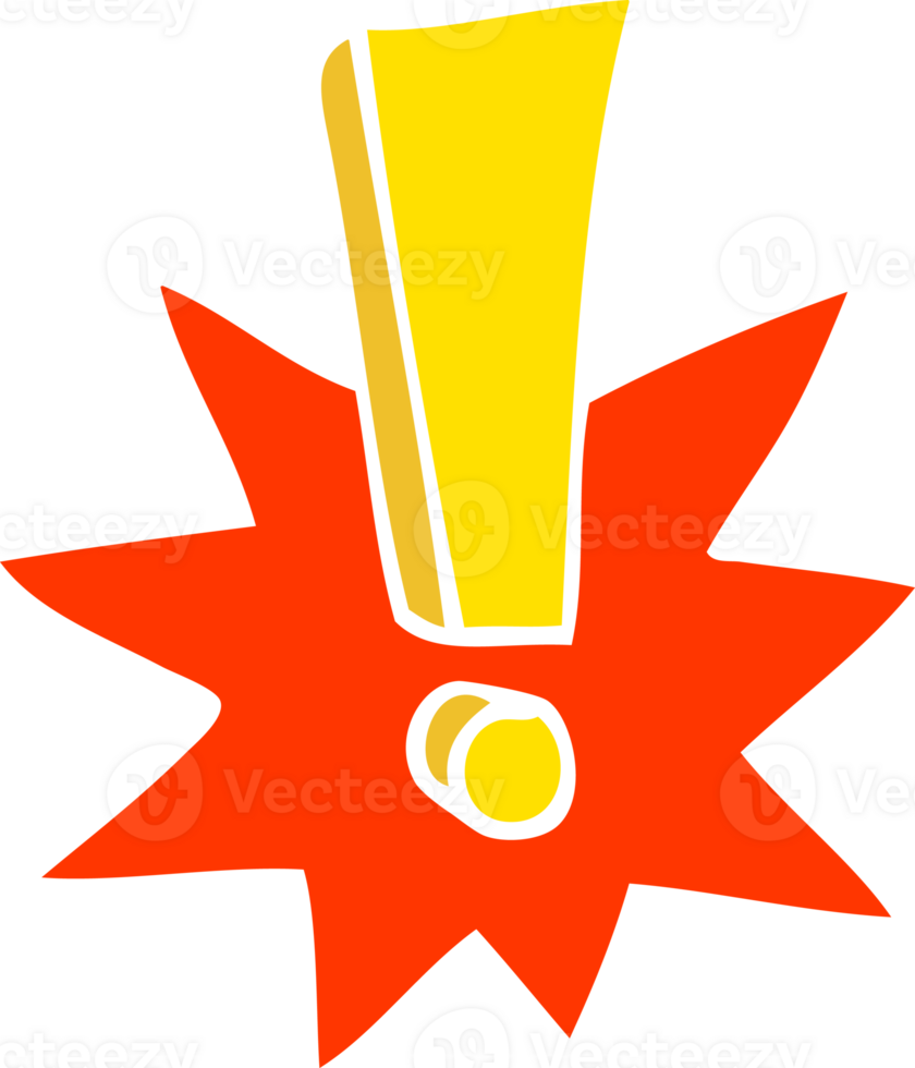 flat color illustration cartoon exclamation mark png