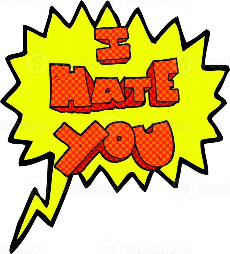 I hate you comic book speech bubble cartoon symbol png