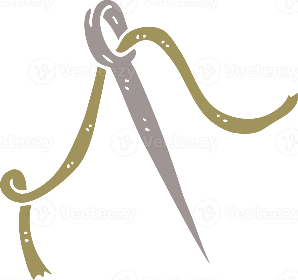 cartoon doodle needle and thread png