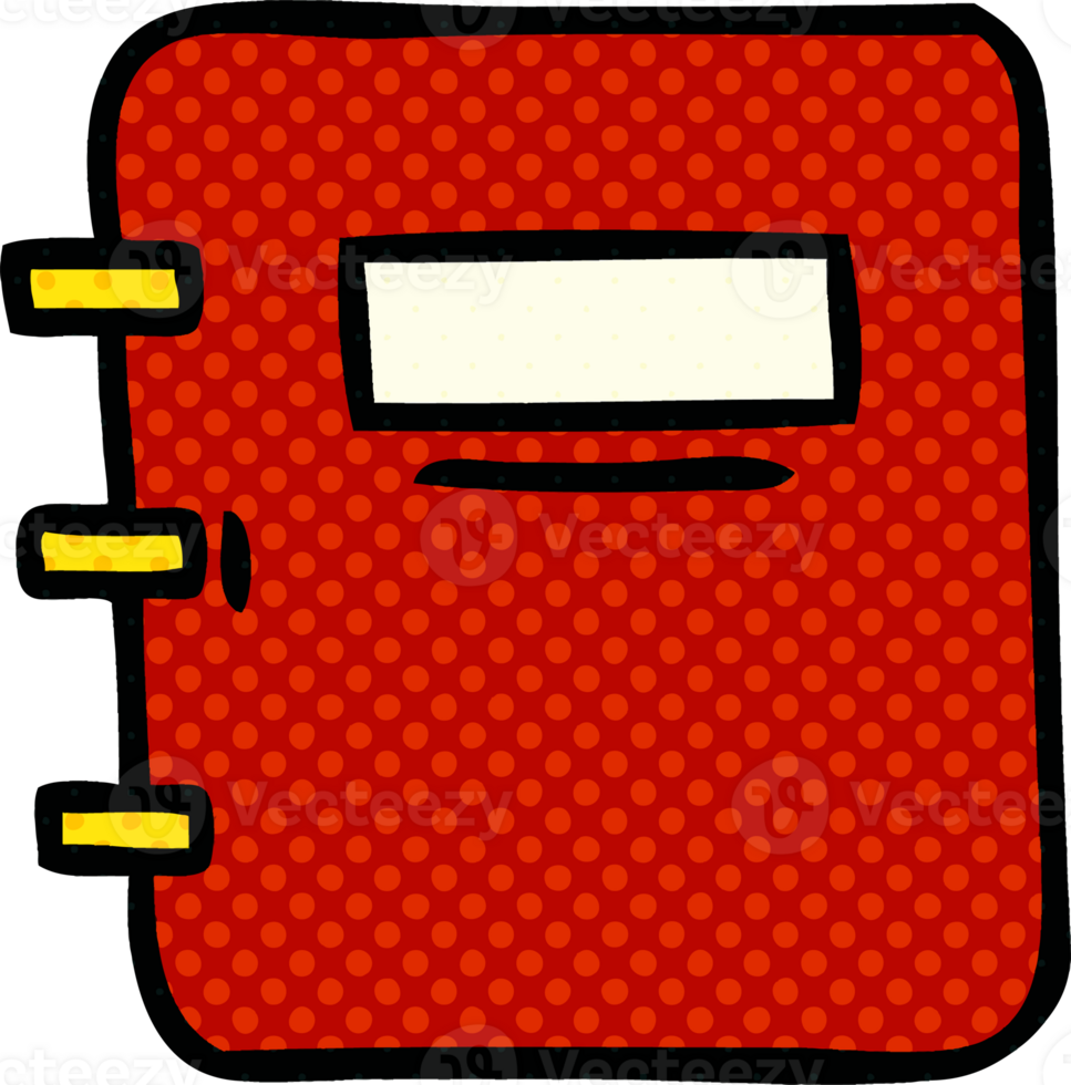 comic book style cartoon journal book png