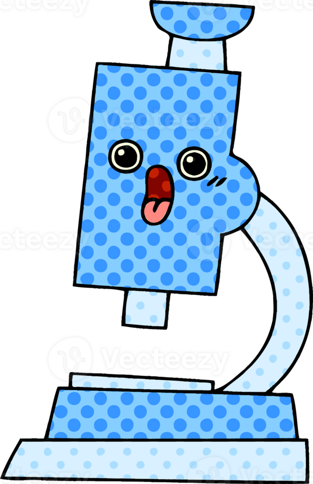comic book style cartoon microscope png
