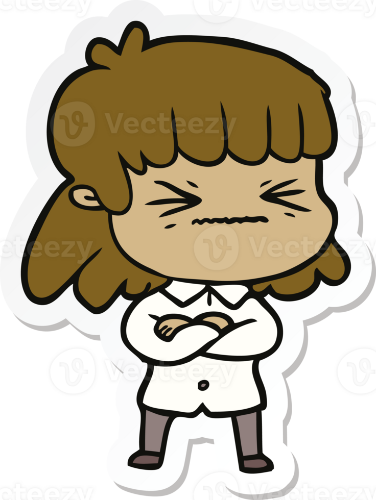 sticker of a cartoon woman png