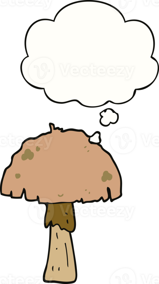 cartoon mushroom and thought bubble png