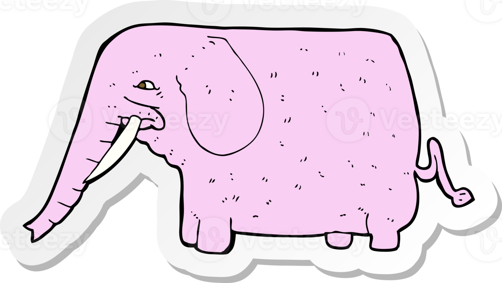 sticker of a cartoon funny elephant png