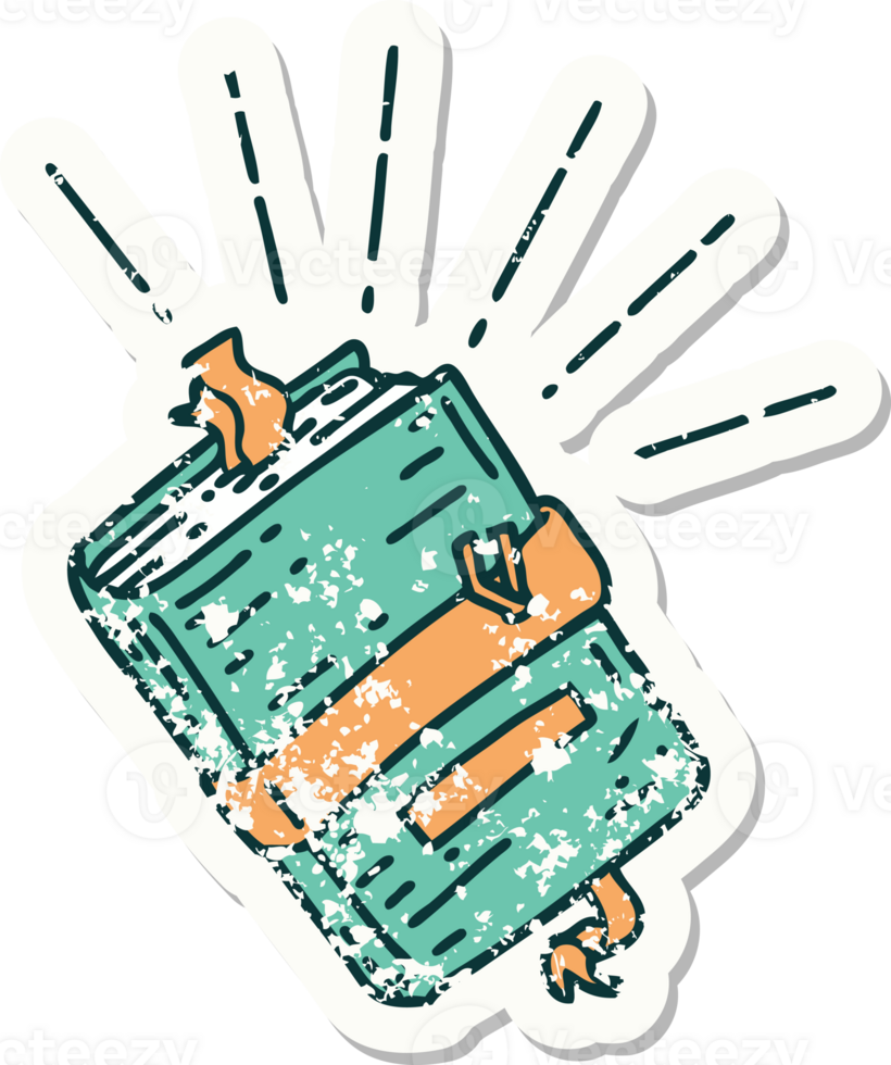 grunge sticker of tattoo style old bound notebook png