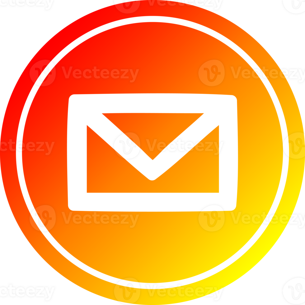 envelope letter circular in hot gradient spectrum png