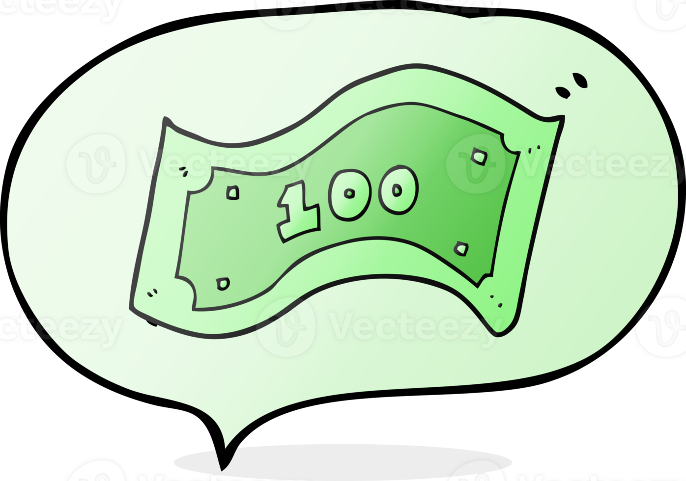 speech bubble cartoon 100 dollar bill png