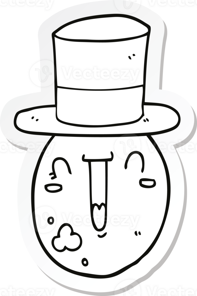 sticker of a cartoon posh egg png