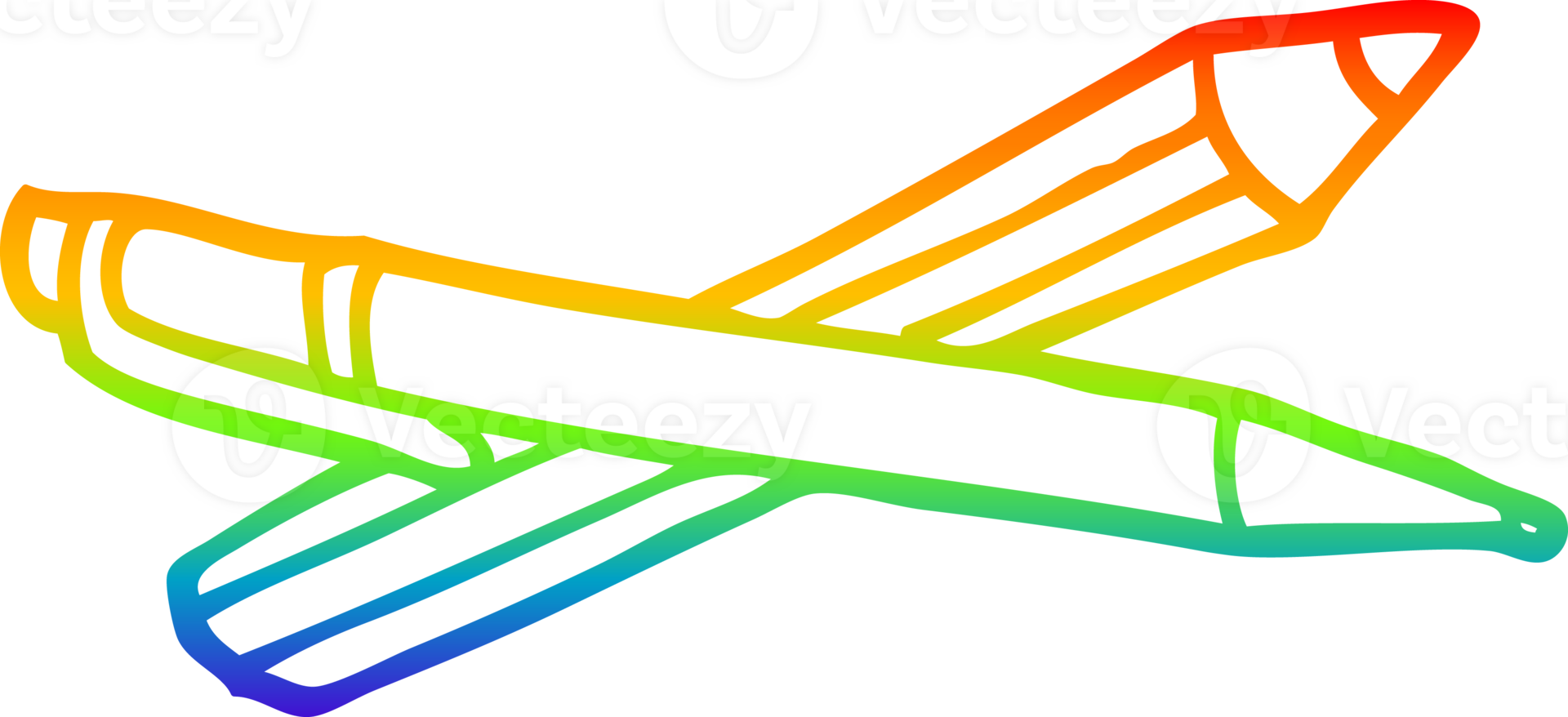 rainbow gradient line drawing cartoon pencil and pen png