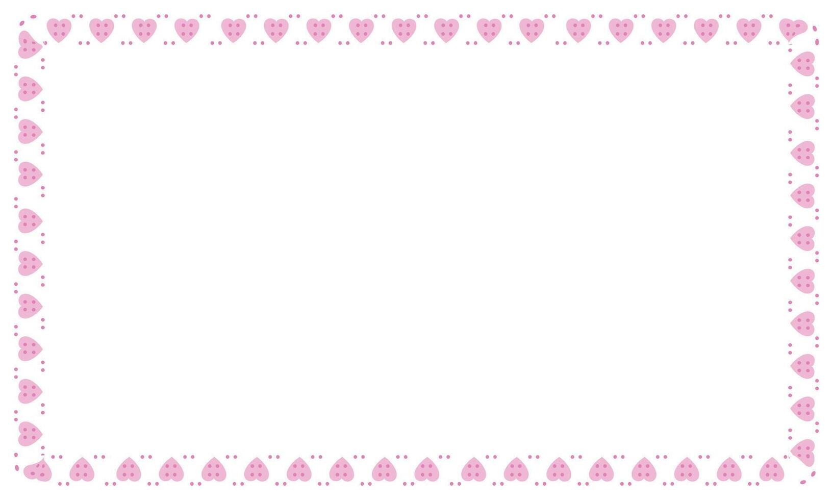 Hand drawn hearts border and frame on white background vector