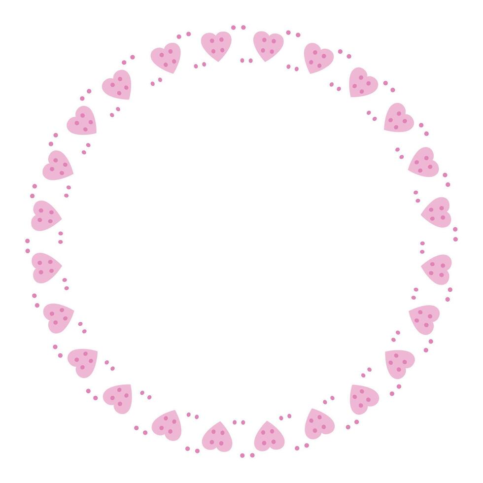 Hand drawn hearts border and frame on white background vector