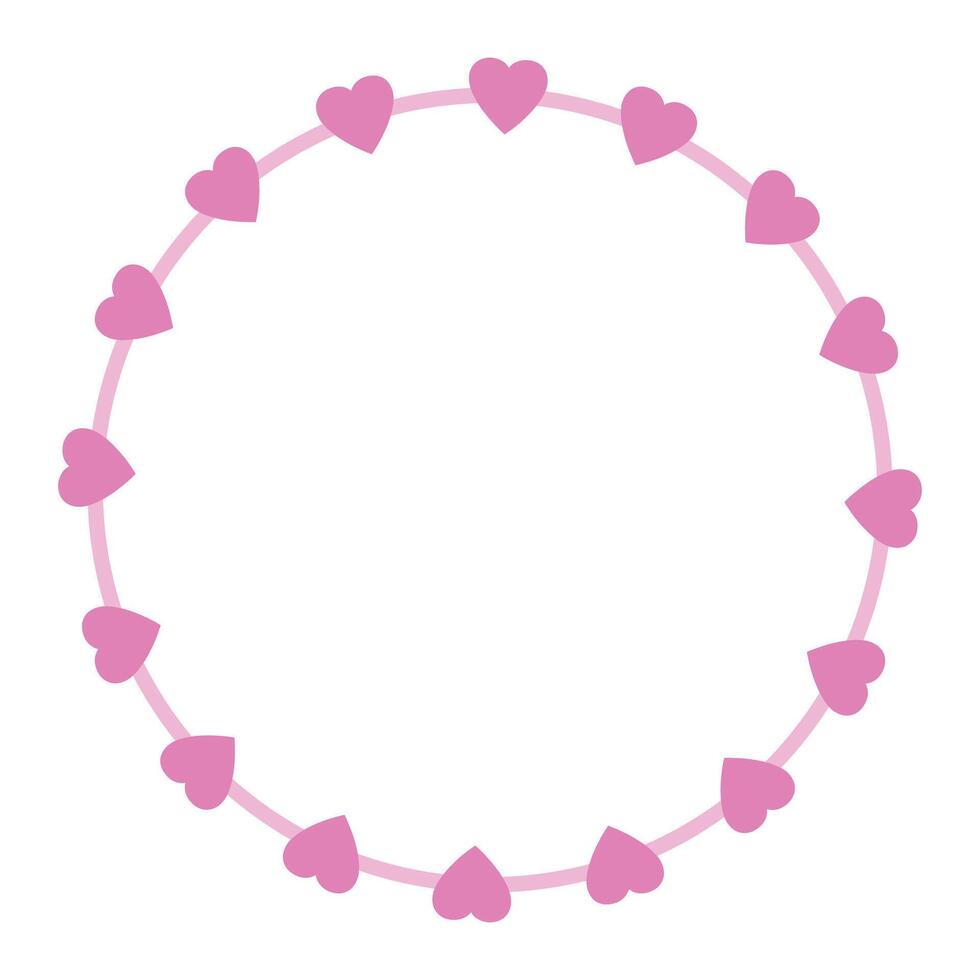 Hand drawn hearts border and frame on white background vector