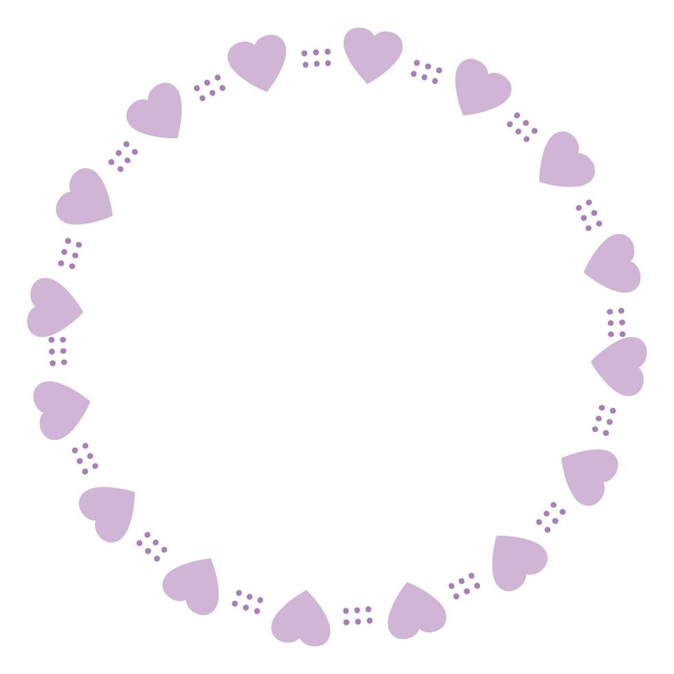 Hand drawn hearts border and frame on white background vector
