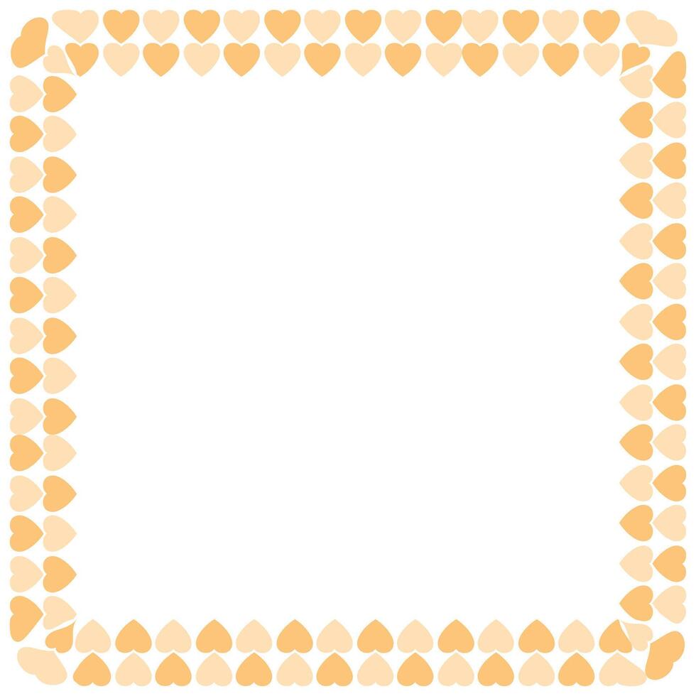 Hand drawn hearts border and frame on white background vector
