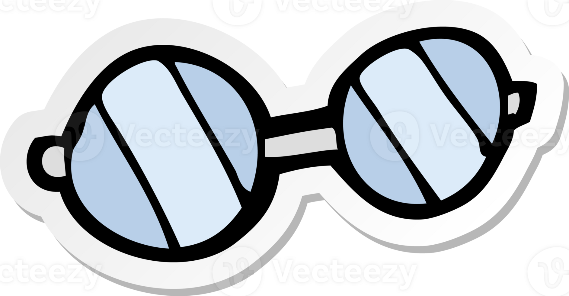 sticker of a cartoon glasses png