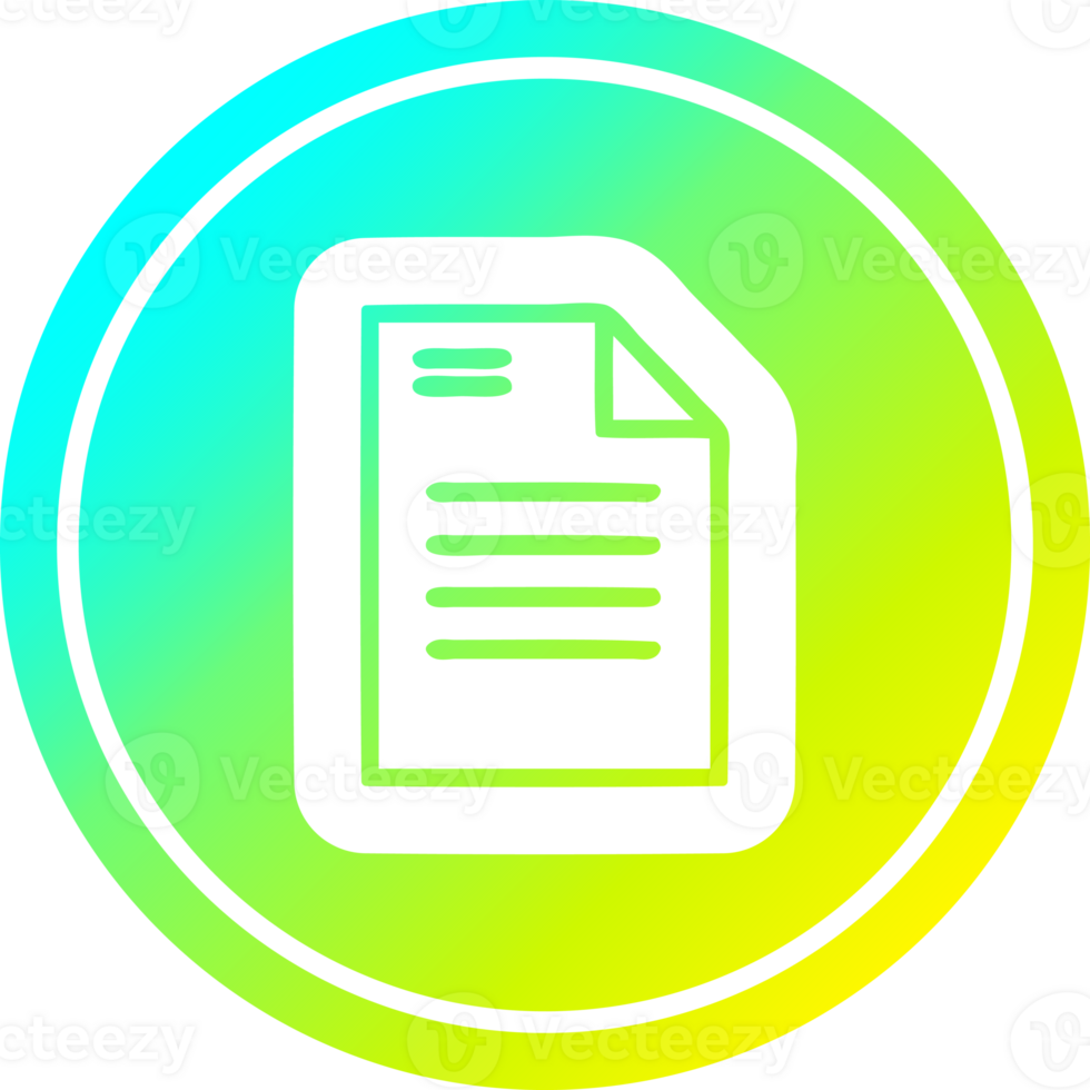 official document circular in cold gradient spectrum png