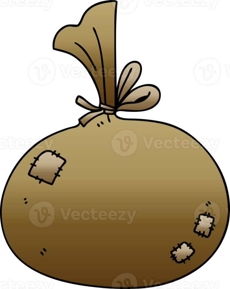 quirky gradient shaded cartoon sack png