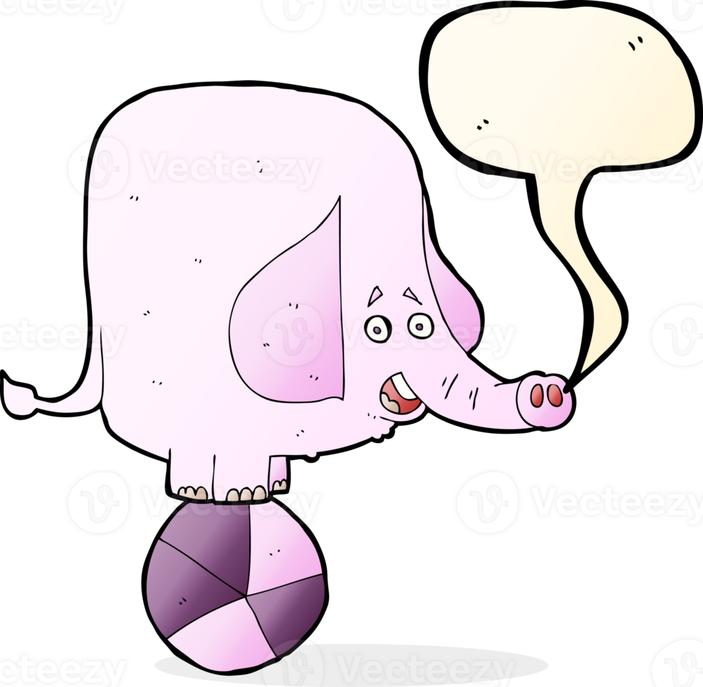 cartoon circus elephant with speech bubble png
