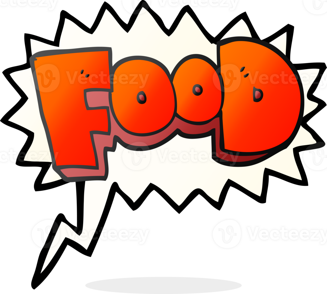 speech bubble cartoon word food png