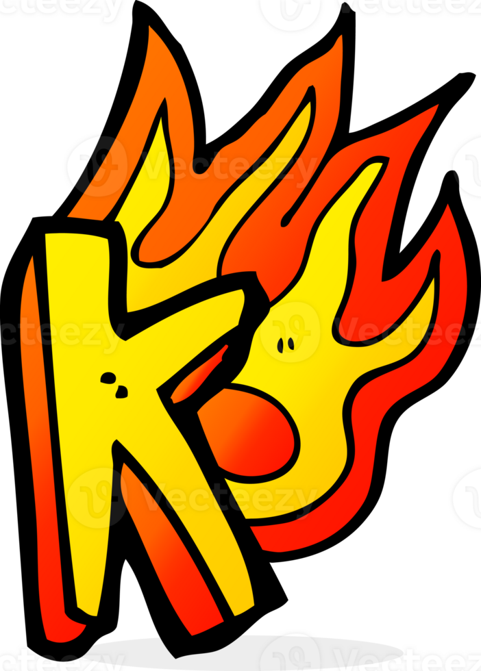 cartoon flaming letter png