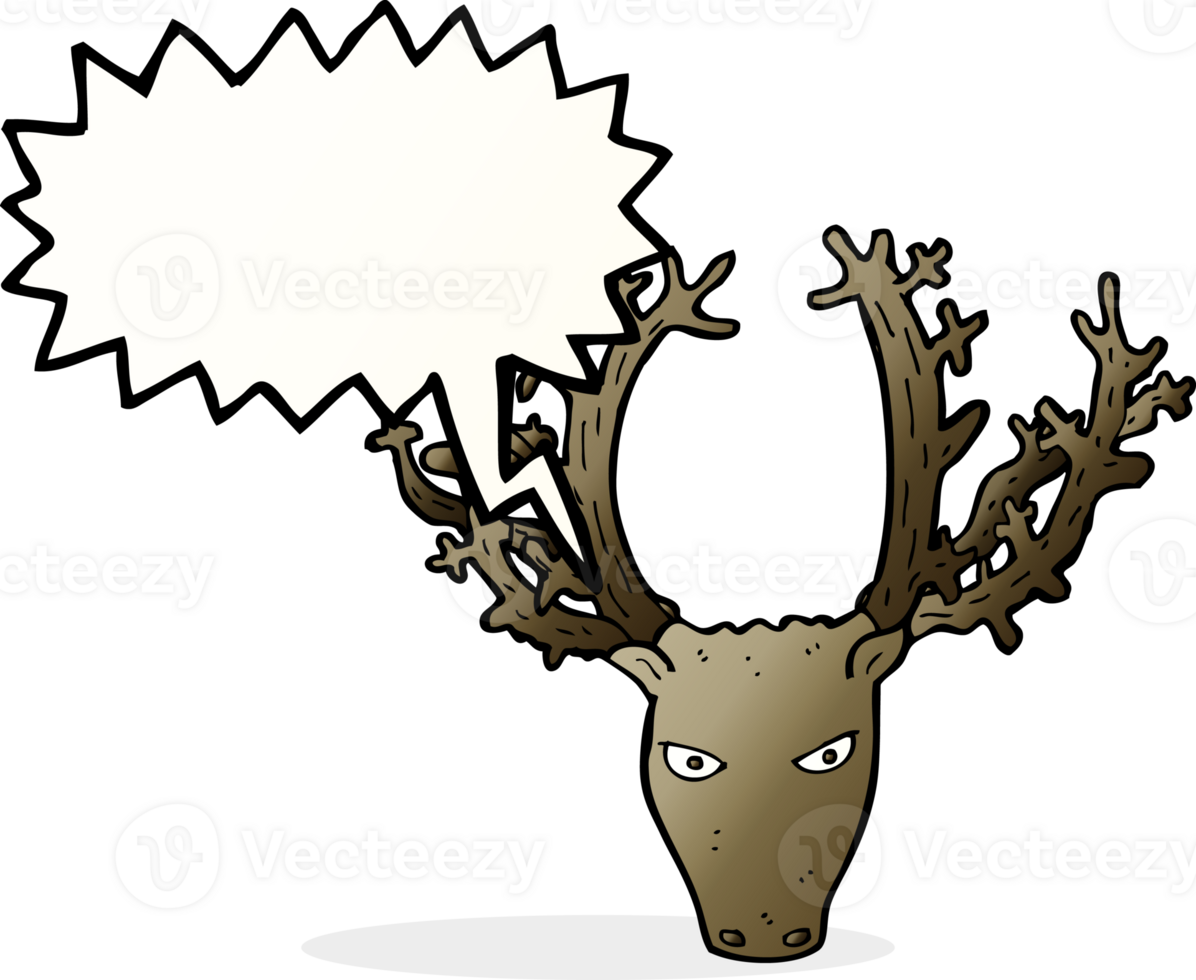 cartoon stag head with speech bubble png