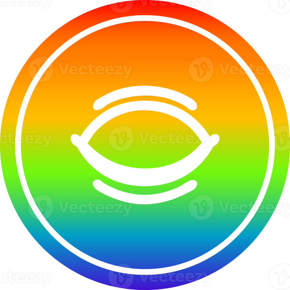 closed eye circular in rainbow spectrum png