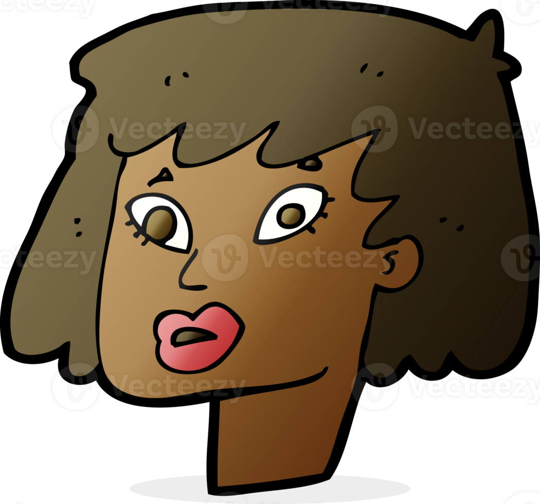 cartoon pretty female face png