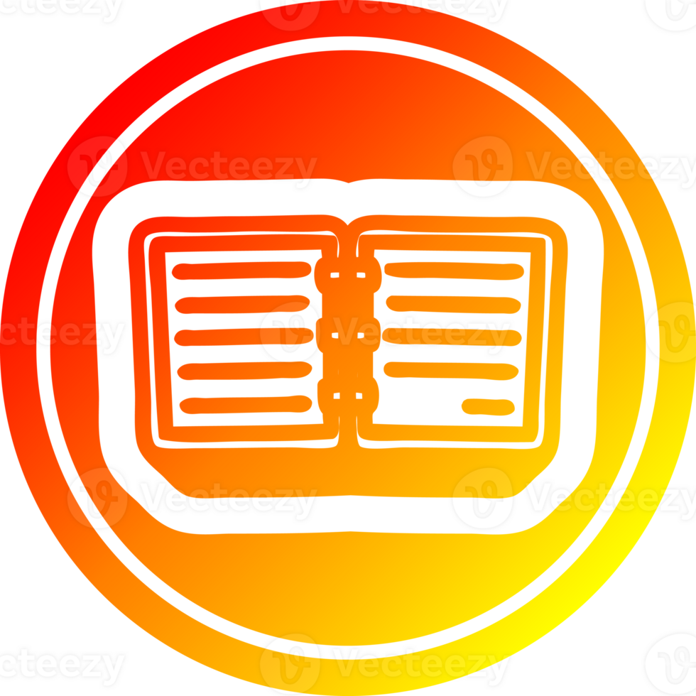 note book circular in hot gradient spectrum png