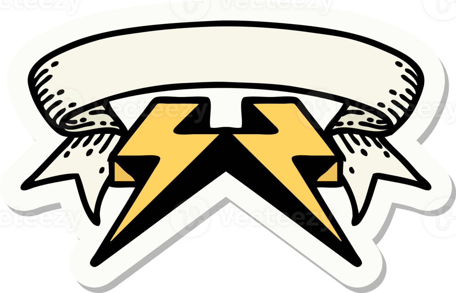 tattoo sticker with banner of lightning  bolt png