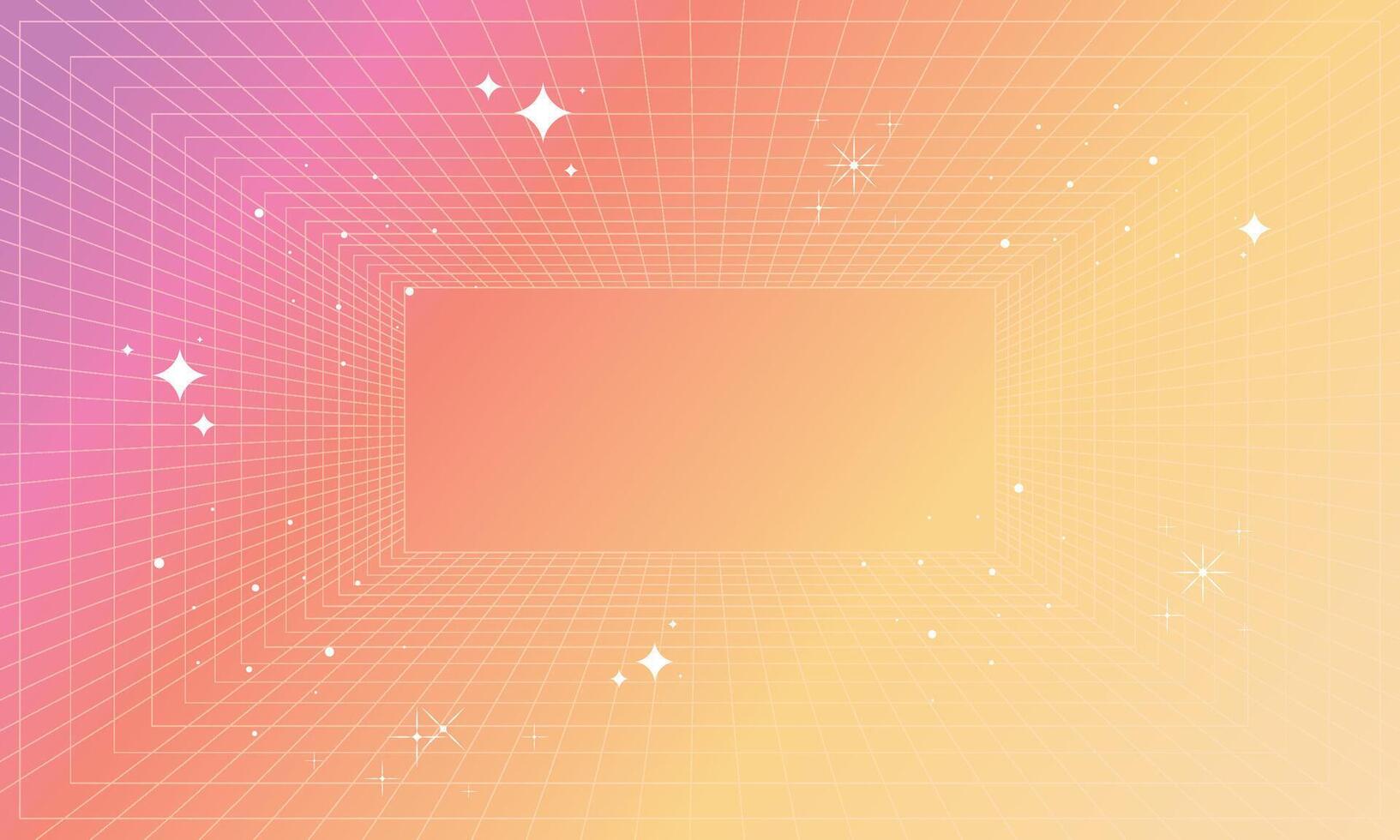Gradient y2k background, Pastel Neon Holographic Mesh Gradient Abstract Background with Copy Space and Handdrawn Kawaii Y2K vector