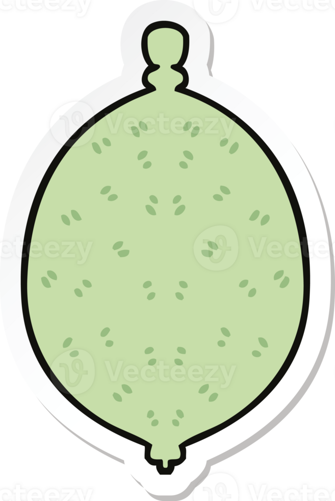 sticker of a quirky hand drawn cartoon lemon png