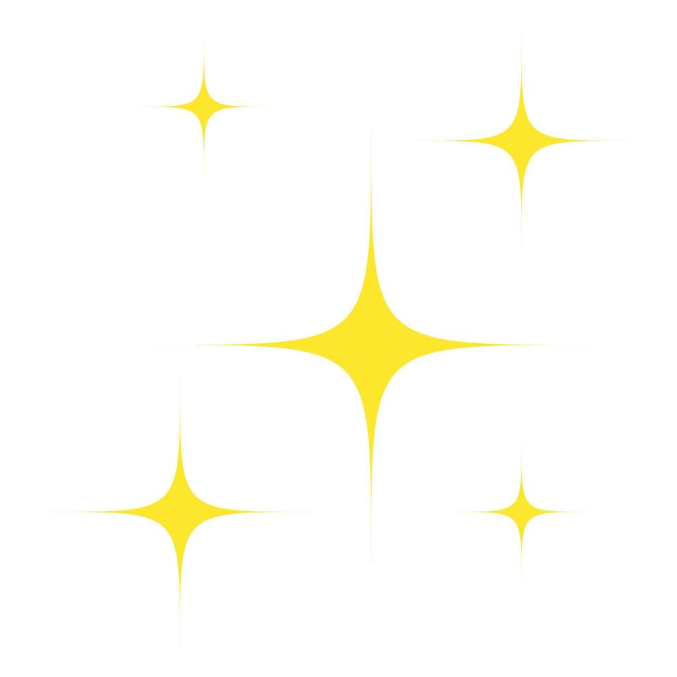 Flat sparkling stars collection on white background vector
