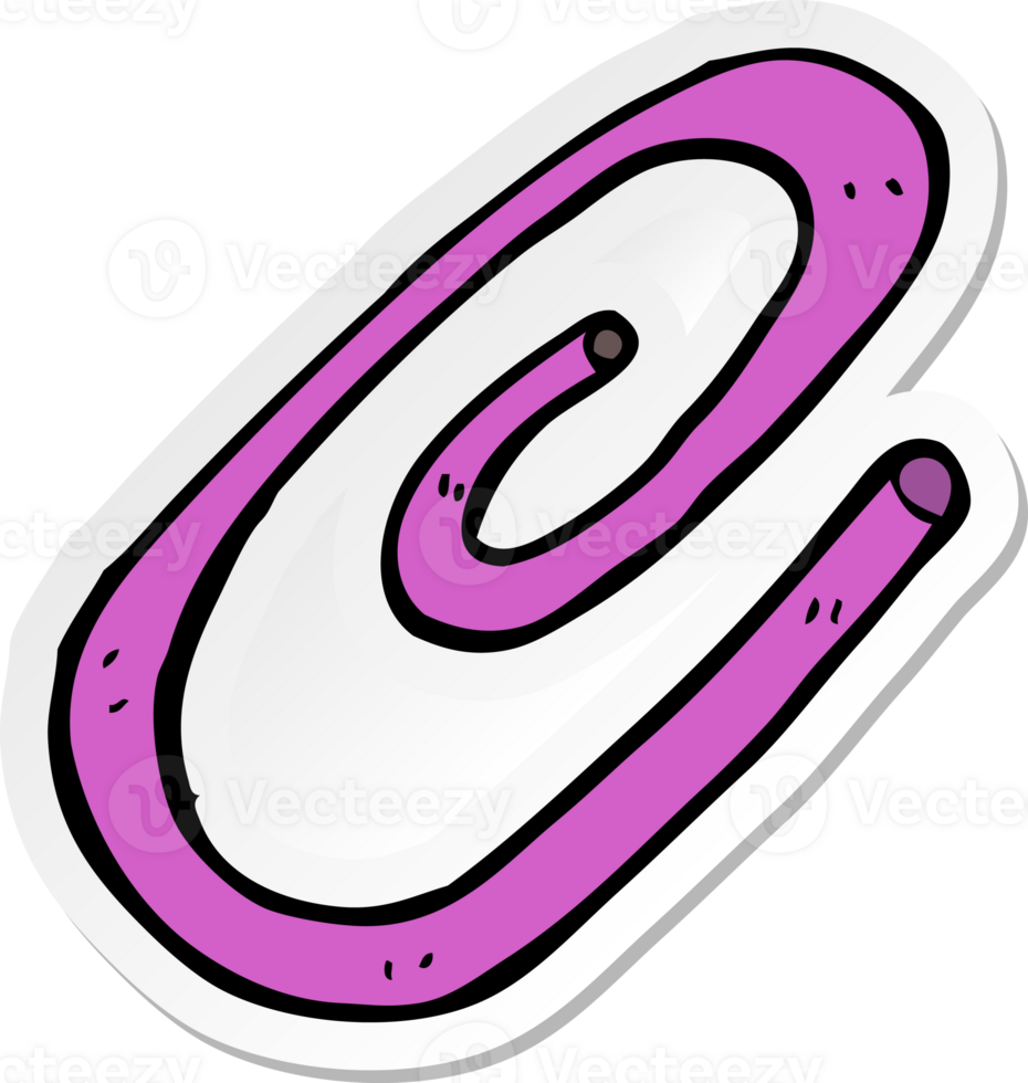 sticker of a cartoon paperclip png