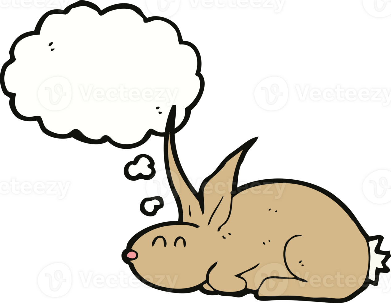 cartoon rabbit with thought bubble png