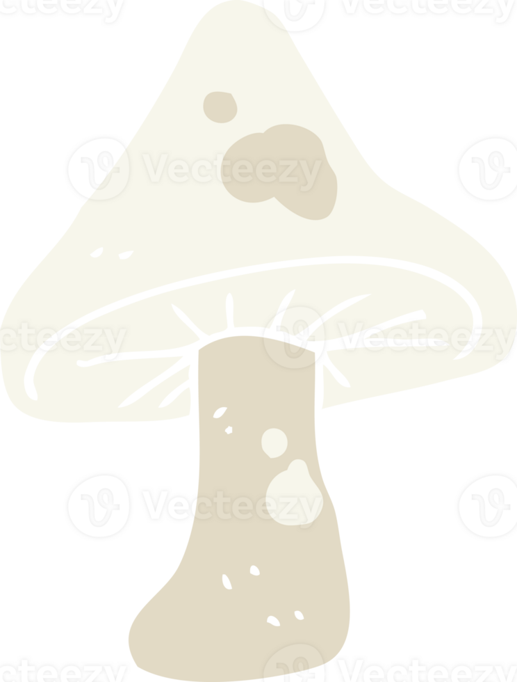 flat color illustration of a cartoon mushroom png