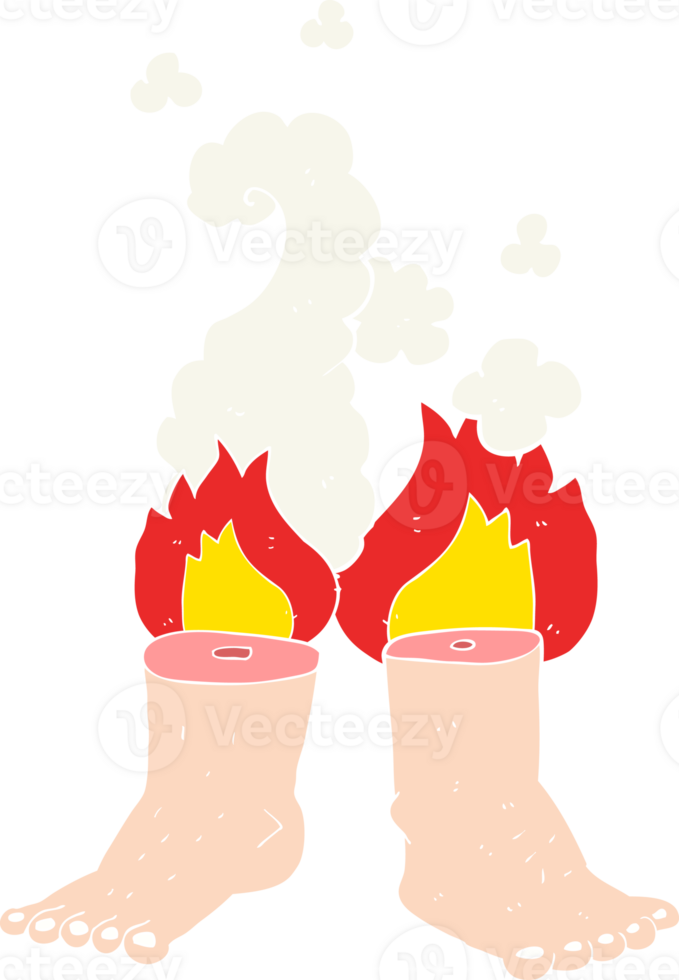 flat color illustration of a cartoon of spontaneous human combustion png