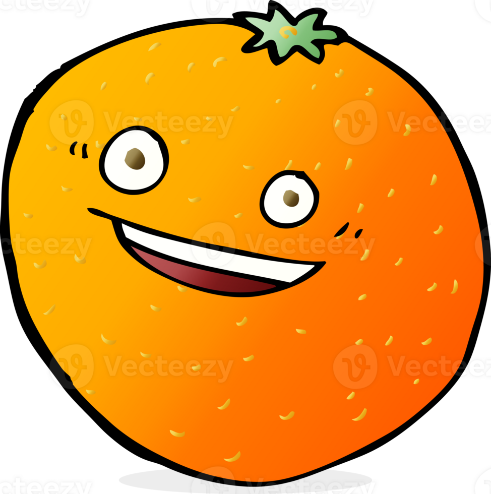 happy cartoon orange png