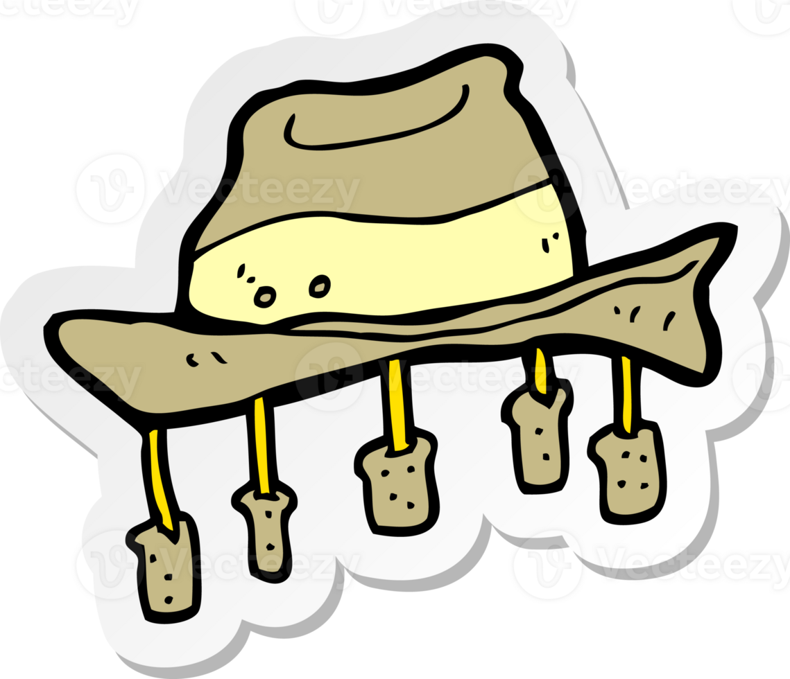 sticker of a cartoon hat with corks png